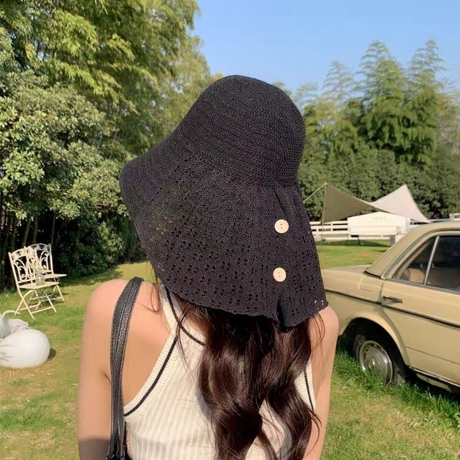 느와드코코 햇빛차단 그물망 가벼운 목가리개 플랩캡 챙넓은 모자