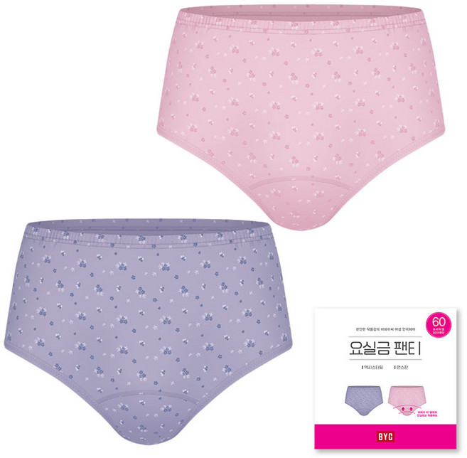 BYC 면스판 60수 안심 요실금 팬티 2매입