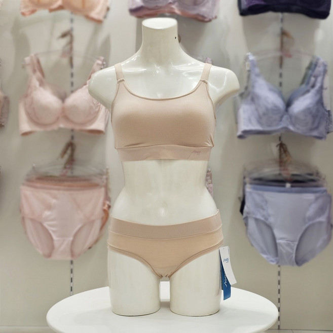 [국내매장 정품] [트라이엄프] 슬로기 고올라운드 노와이어 브라탑 미디팬티 세트 TB87A2126H 3L 683086