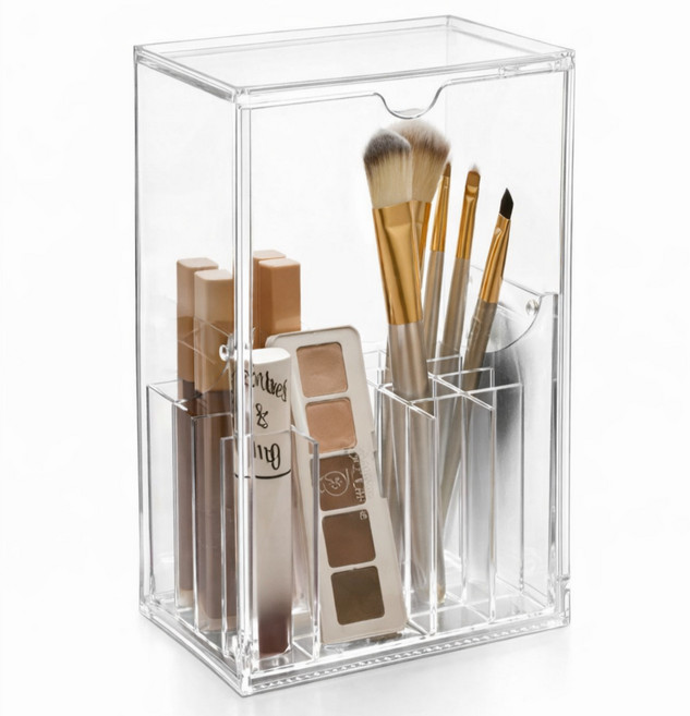 윤잇템 클리어 커버 브러쉬 박스 정리함, 1개, 투명
