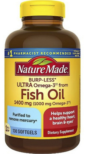 Nature Made 萊萃美 Ultra魚油Omega-3軟膠囊 1400mg, 1罐, 130顆