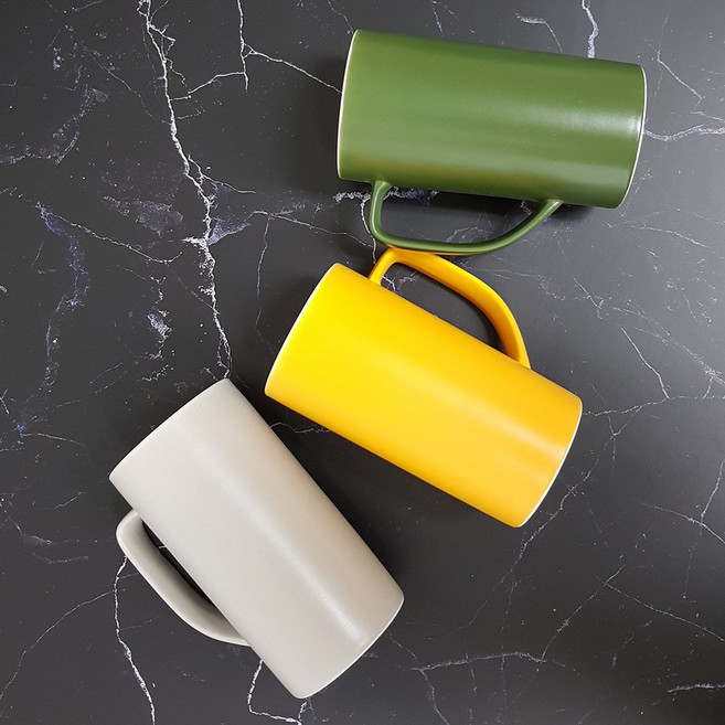 호레카 파스텔 무광 롱 머그컵 500ml, 그린, 1개