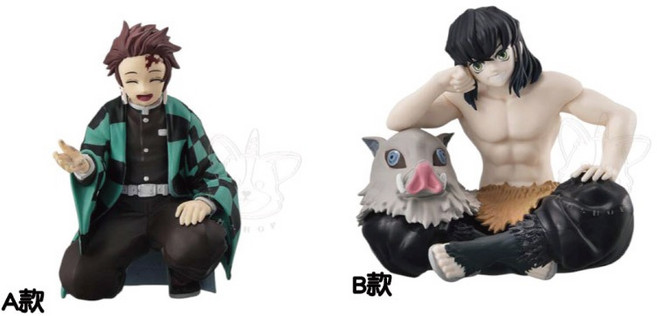 BANDAI 鬼滅之刃人物坐姿公仔 炭治郎 伊之助, 1個, 整套1A602