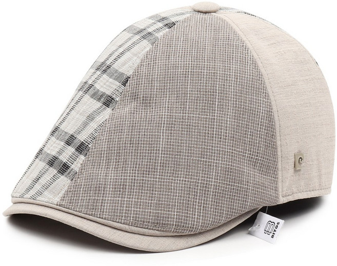 비토스 26 S/S 피에르가르뎅 체크 콤비 린넨 헌팅캡 골프모자 베레모 도리구찌