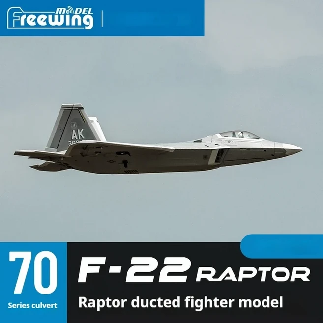 프리윙 70mm F-22 랩터 덕티드 팬 RC 비행기 모델 원격 조종 전투기 어린이용 고정익 항공기 장난감 선물, 01 KIT S