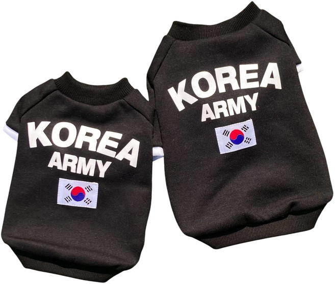 쏭바이펫 강아지 고양이 코리아 아미 티셔츠 S-3XL, 1개