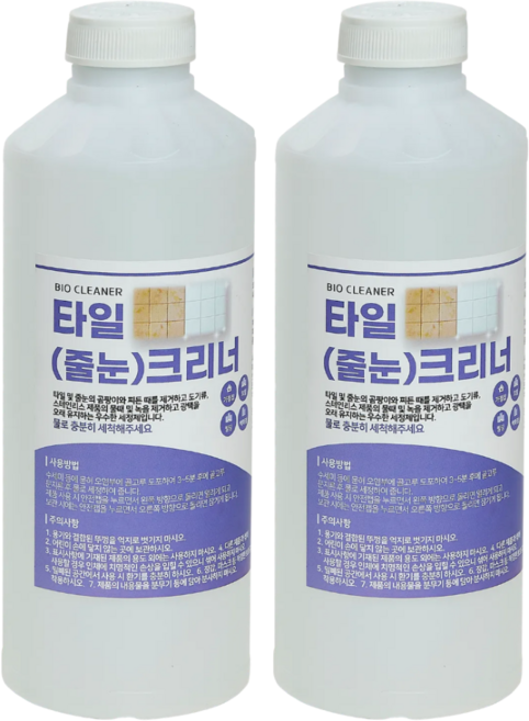 욕실 타일세정제 물때제거 줄눈청소 화장실 변기 세면대 청소 타일크리너, 2개, 1L