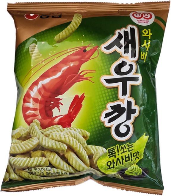 농심 와사비 새우깡, 70g, 19개