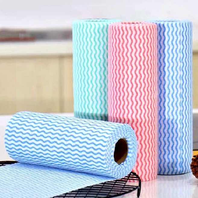 일회용 수세미 뜯어쓰는 설거지 부직포 롤 행주 40매, 레드, 레드