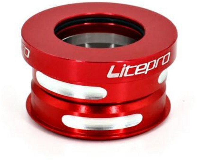 자전거 헤드셋 Litepro-접이식 헤드셋 밀폐형 베어링 보울 세트 접이식 부품 커버 커버 초경량, LP headset red, 1개