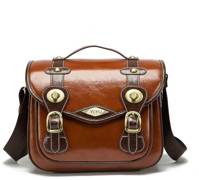 카메라가방 빈티지 가죽 방수 럭셔리 DSLR 가방 패션 다용도 숄더 카메라백, B. 빈티지가죽카메라백(진한브라운), 1개