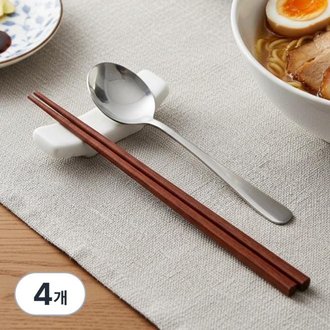 홈플로우 도자기 위생 수저받침, 4개, 화이트+대형