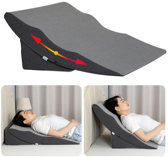 LADERIVE (편안한 미끄럼 방지) 역류방지베개 식도염베개 자세교정요추 허리역류쿠션다리베개, 1개, 다크그레이