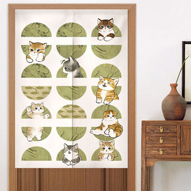 제이알트 가림막 커튼 방문 주방 패브릭 가림천 봉포함