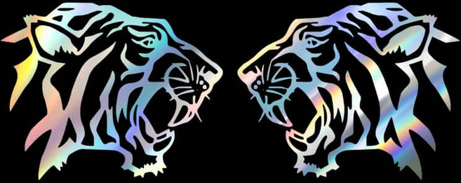 048 포인트 호랑이 튜닝스티커 (M사이즈) 2개1세트, 홀로그램, 1개