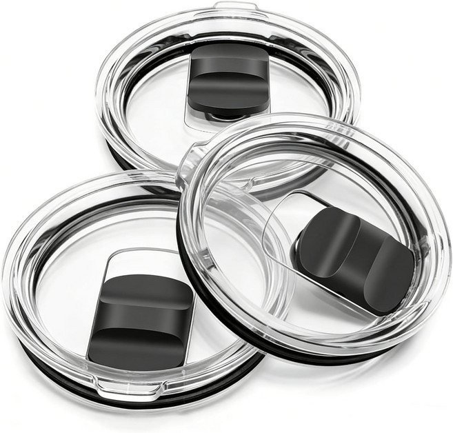 예티 20온스 텀블러 뚜껑 1024온스 머그컵 10온스 로우볼용 마그네틱 슬라이더 스위치가 있는 여행용 방수 컵 커버 - 3팩, 20oz