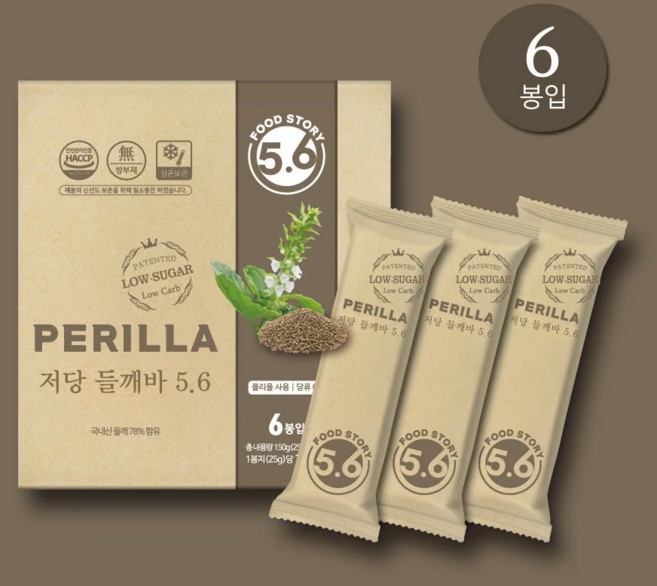 저당 들깨바 25g x 6봉 150g 저칼로리 영양바, 6개