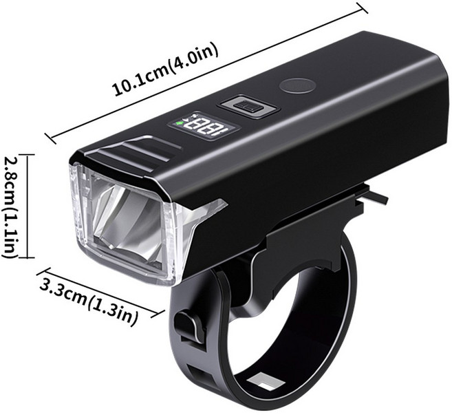라이트 하이라이트 손전등 자전거 핸들바 헤드라이트 MTB 3000루멘 충전 사이클링 도로 보조베터리 2000MAH USB, 1개, Black