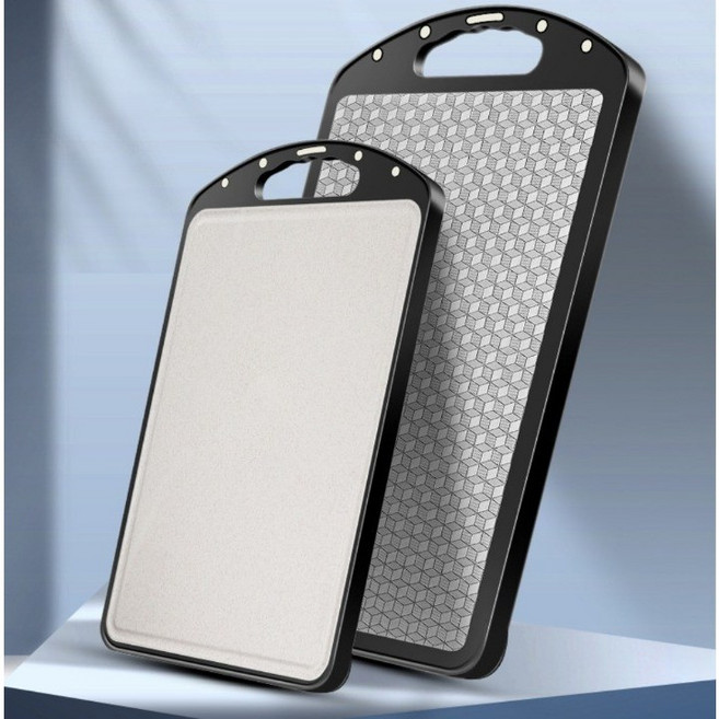 제이치 양면도마 칼집방지 향균 주방용 스텐, 1개, 블랙