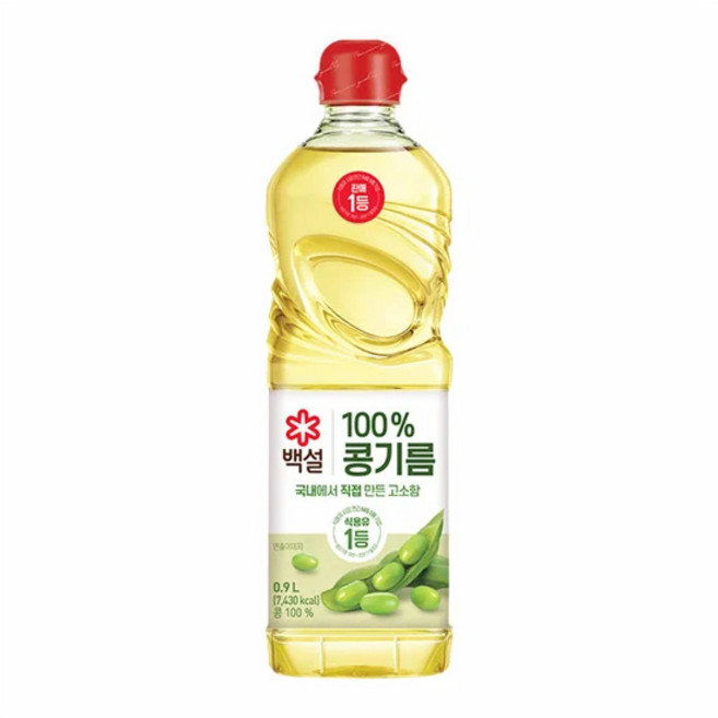 백설 콩기름, 900ml, 6개