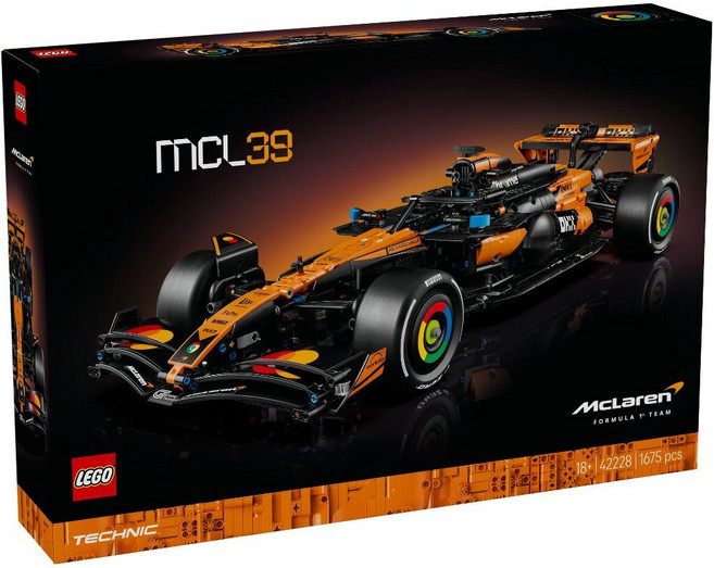 기계 조립 맥라렌 MCL39 F1 레이싱 블록 장난감, 42228 맥라렌 F1 레이싱카 B, 1개