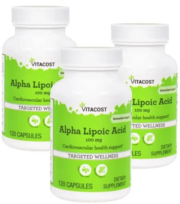 비타코스트 알파리포산 100mg 캡슐 Vitacost Alpha Lipoic Acid, 3개, 120정 - 쿠팡