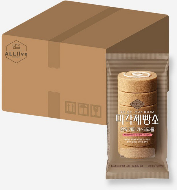 삼립 간식 빵 미각제빵소 연유 커피 카스테라롤, 10개, 128g