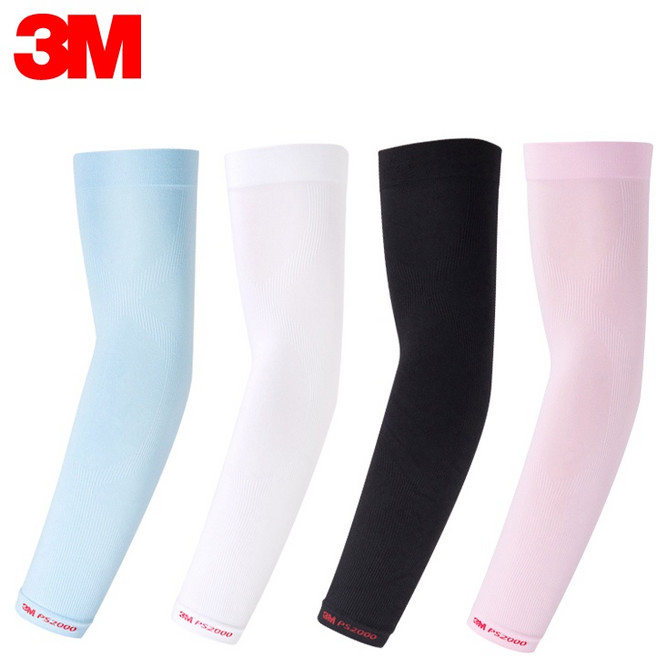 3M 超彈性 PS2000 抗 UV 涼感袖套 平口款 黑色 吸濕排汗 運動袖套, 1個