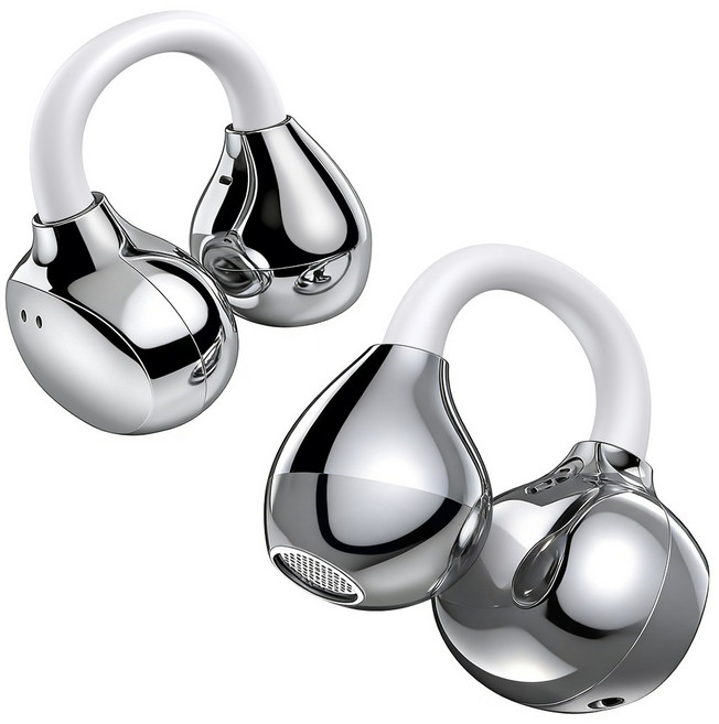 OGIVA 오픈형 블루투스 이어폰 편안한 착용 운동용 일상용 가벼운 착용감 귀걸이형 고음질 Hi-Fi, J01, 화이트