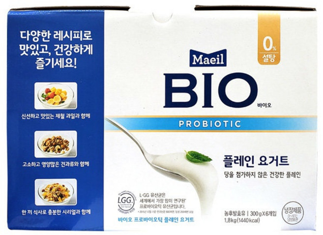 코스트코 매일 바이오 플레인 요거트 300g x 6개 + 아이스박스 요플레, 1.8kg, 1개