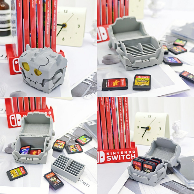 닌텐도스위치 칩 보관함 케이스 젤다의 전설 보물 상자, 1개, 그레이, 보크블린 보물상자