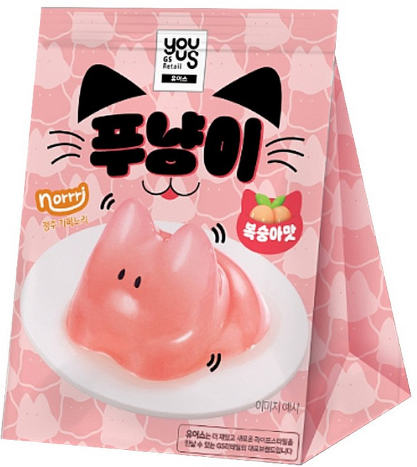 푸냥이 푸딩 젤리 복숭아맛 norrri, 4개, 90g
