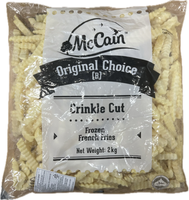 맥케인 크링클컷 2kg 줄무늬감자 감자튀김 냉동 아이스박스무료포장 및, 2개
