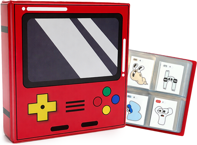 띠부띠부씰 앨범 스티커 북 로앤제이 20장, GAME BOY-씰북(레드)