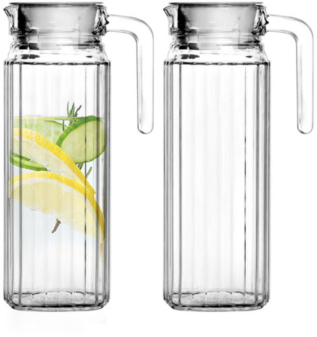 아메르 냉장고 손잡이 유리물병 1100ml, 2개