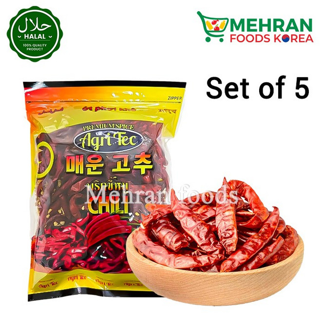AGRI TEC Red Chilli Whole 100g / 빨간 고추 (통), 5개