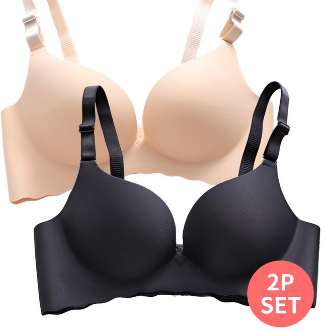 베르슈어 볼륨업 입체 라인 와이어리스 브라 2장 세트