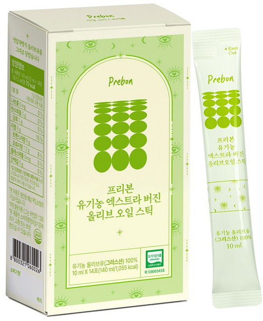 [공복루틴] 프리본 그리스 산도 0.08% 유기농 엑스트라버진 올리브오일 스틱, 1개, 140ml