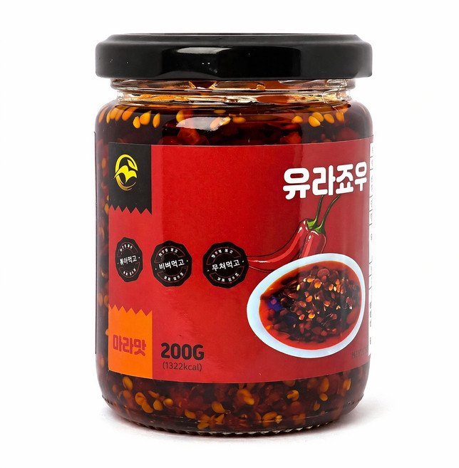 유라죠우(고추기름소스) 라조장 라유 중화요리소스 만능소스 볶음 비빔 면요리 간편반찬 건강한 식탁, 1개, 200ml