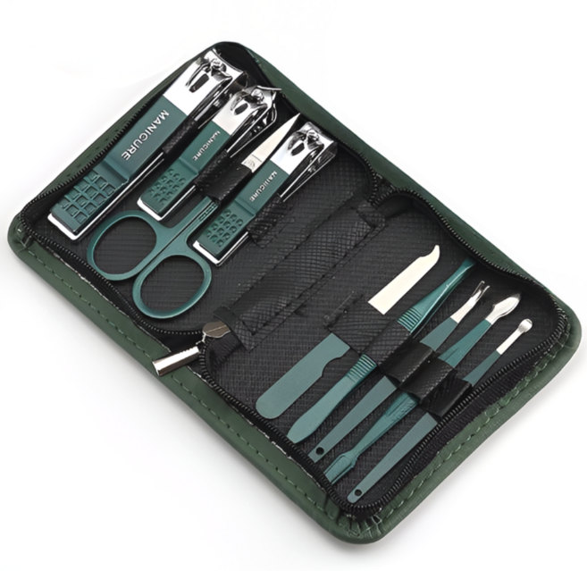 슈어만 눌림없는 프리미엄 손발톱 깎이 키트, 1개, 그린