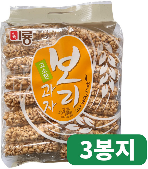 미룡 고소한 보리과자 대용량인간사료 개별포장 스낵, 3개, 400g