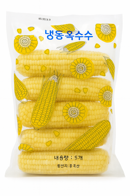 맛있는 찰옥수수 미백 냉동 옥수수 특상품20개(17~19cm) (5개1팩개별포장), 7kg (백찰특대,20개)*1개