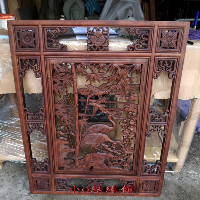 小o結緣館 松鶴竹子梅花木雕屏風隔間