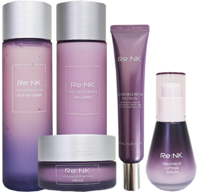 리엔케이 인텐시브 안티링클 기초 5종 (스킨 에멀젼 세럼 크림 아이크림) + 쇼핑백, 1세트