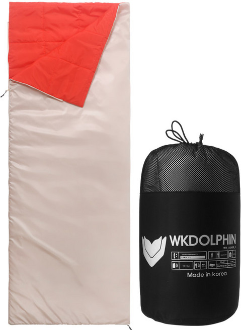 돌핀 소프트스킨 침낭, 1개, 베이지/오렌지
