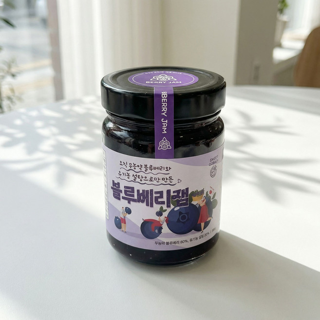 스윗고백 국산 블루베리잼, 1개, 380g