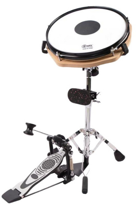 드럼 연습 패드 초보자 초보 페달 교육 리얼필 위고뮤직, 1개, 모의 무광 드럼+드럼 스탠드