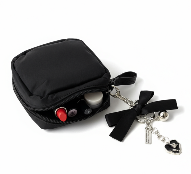 컬러인베리 리본 키링 화장품 수납 파우치