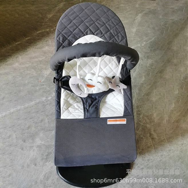 DIU 嬰兒搖搖椅新生兒可坐躺睡嬰兒搖椅可搖擺便攜, 1件, 深灰色:如圖