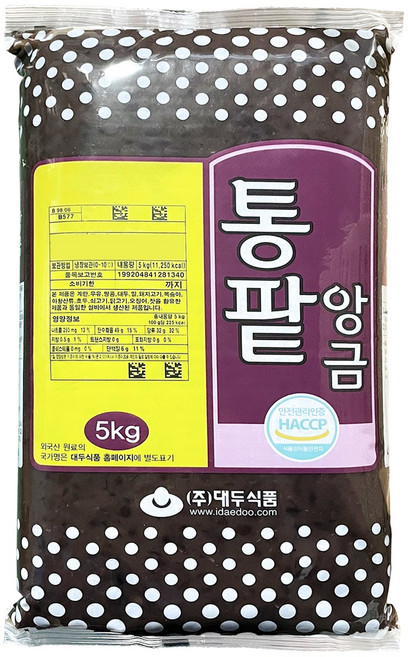 7054. [대두] 통팥앙금50M (찐빵용) 5kg 팥앙금 통팥 [하절기 아이스박스 무료], 1개
